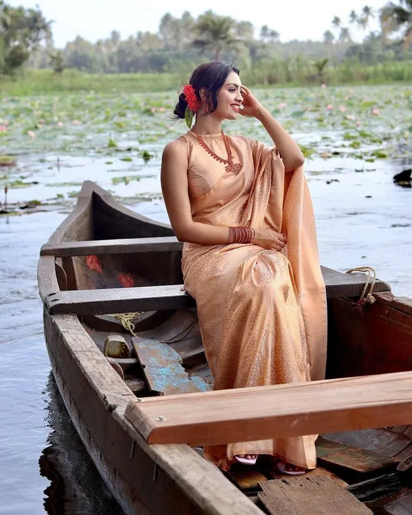 PEACH_PURE_BANARASI_SAREE